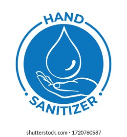 Hand sanitizer - Antiviral antibacterial formula vector icon. Antibacterial soap or antiseptic gel label, toilet bath gel cleaner antibacterial product package seal. Stop coronavirus concept.