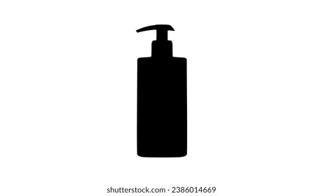 Hand Sanitizer, black isolated silhouette