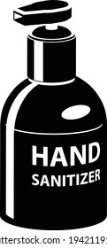 Icono de vector negro de sanitizador de mano