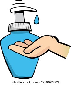 Hand sanitizer bottle with cleaning gel