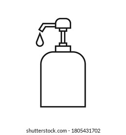 Hand sanitizer bottle icon, Line Style Vector Illustration