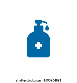 Hand sanitizer bottle icon logo design vector template