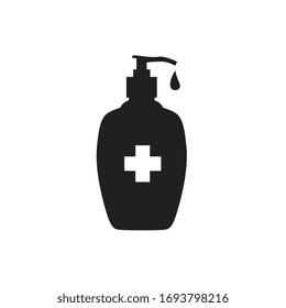 Hand Sanitizer Bottle Icon In Trendy Flat Style Isolated On White Background. Vector Illustration, EPS