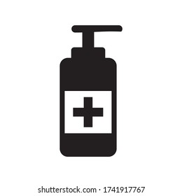 símbolo de ilustración vectorial del icono del frasco de sanitizador manual