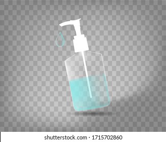 Hand sanitizer bottle isolated transparant vector illustration