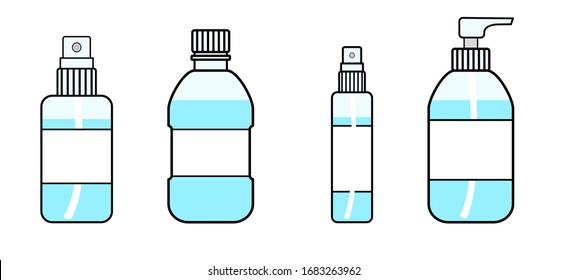 Hand sanitizer bottle with a label, washing alcohol