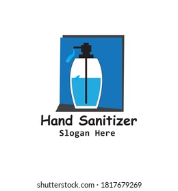 imagen del logo del frasco de sanitizador de mano con colores negro, azul y blanco