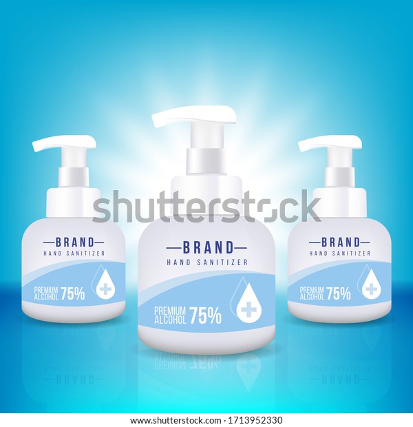 Download Hand Sanitizer Bottle Mockup Label Design Stock Vector Royalty Free 1713952330