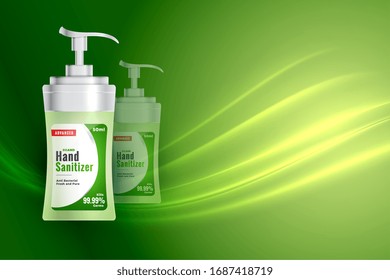 hand sanitizer bottle in realistic 3d style