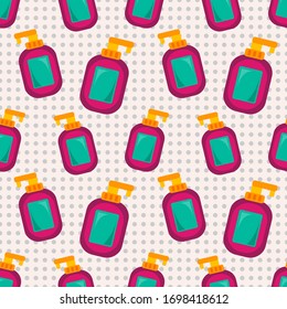 hand sanitizer bottle seamless pattern vector illustration 