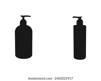 hand sanitizer bottle Silhouette. Hand sanitizer icon. Vector illustration flat design. high quality black style vector. Hand sanitizer bottle icon in trendy flat style isolated on white background.