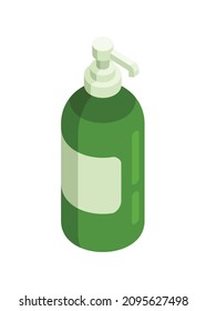 Botella de desinfectante manual. Ilustración plana simple