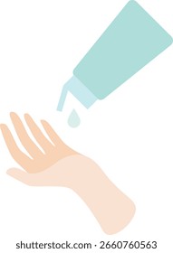 Handdesinfektionsflasche mit Handvektor für Hygiene und Sicherheit