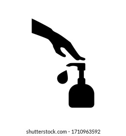 Hand sanitizer bottle vector icon on white background