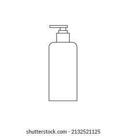 Hand Sanitizer Bottle Vector Line Art.