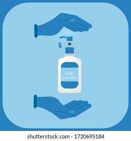 Hand sanitizer bottle vector, washing gel, alcohol gel. sign hand washing