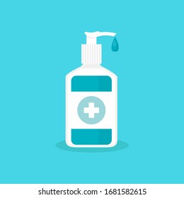 Hand sanitizer bottle, washing gel. Vector illustration
