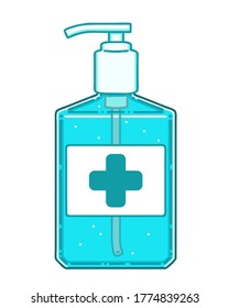 Hand sanitizer. Colored vector illustration.