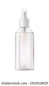 Hand Sanitizer Composition With Realistic Image Of Antivirus Aerosol Dispenser Spray Bottle Vector Illustration