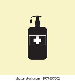 hand sanitizer container icon. Alcohol washing gel used to fight viruses, bacteria, flu, coronavirus. Waterless hand sanitizer. sign