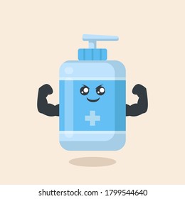 Hand sanitizer cute mascot mascot design illustration
