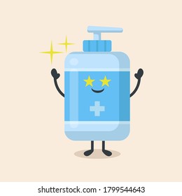 Hand sanitizer cute mascot mascot design illustration