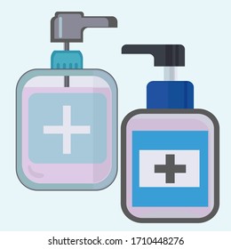 hand sanitizer design with flat style. illustration of hand sanitizer.