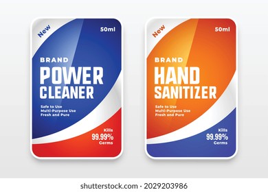 hand sanitizer and detergent label design