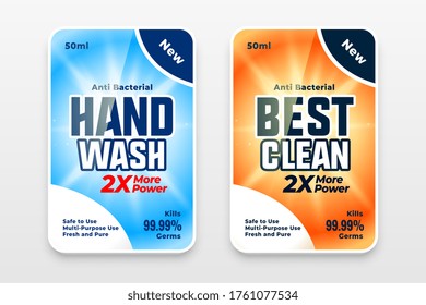 hand sanitizer or disinfectant cleaner labels design template