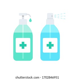 Hand sanitizer dispenser bottles illustration