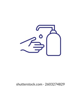 Hand sanitizer dispenser vector icon for hygiene and safety.