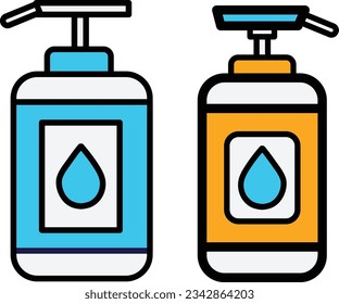 hand sanitizer filled bottle, vector, illustration