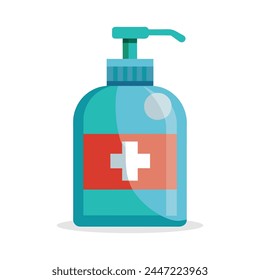 Hand sanitizer flat vector illustration on white background