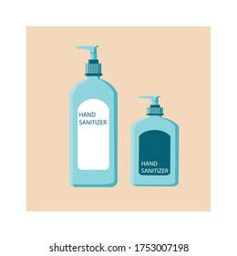 Hand sanitizer gel, spray, vector illustration. For washing hands. Manual processing in public places. For infographics, banners, campaigns, poses.