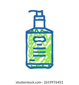 hand sanitizer hygiene doodle icon sketch vector. hand sanitizer hygiene sign. isolated symbol illustration