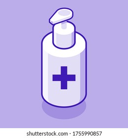 Hand sanitizer Hygiene product. Sanitizer bottle Illustration Vector
