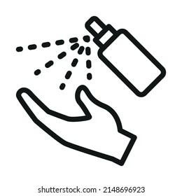 hand sanitizer icon. Black on white background isolated