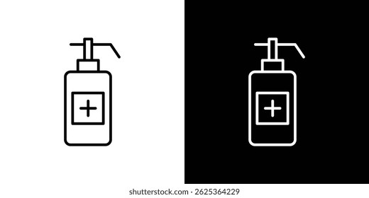 Hand sanitizer icon concept stroke on white background