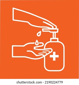 Hand sanitizer icon design. Antibacterial concept. Antiseptic kills bacteria