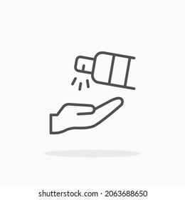 Hand Sanitizer icon. Editable Stroke and pixel perfect. Outline style. Vector illustration. Enjoy this icon for your project.