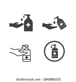 Vector de diseño plano de icono de sanitizador de mano