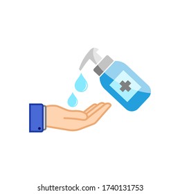 Icono de limpiador de manos aislado en fondo blanco. Vector EPS 10.