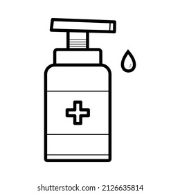 hand sanitizer icon image with line style