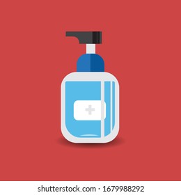 Hand Sanitizer Icon Isolated Background Design Vector