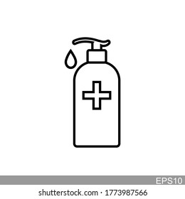 Hand sanitizer icon on white bacground