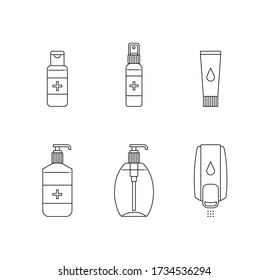 Hand Sanitizer Icon set - Vector