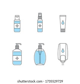 Hand Sanitizer Icon Set - Vector