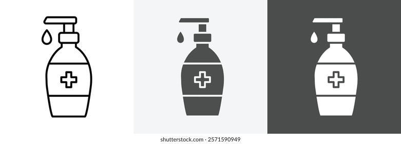 Hand sanitizer icon set vector art
