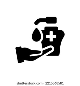 Icono de sanitizador manual (ilustración simple vectorial)