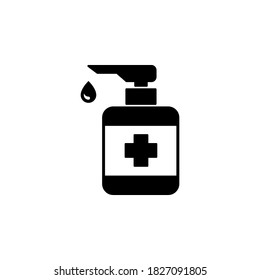 Hand sanitizer icon symbol vector on white background.